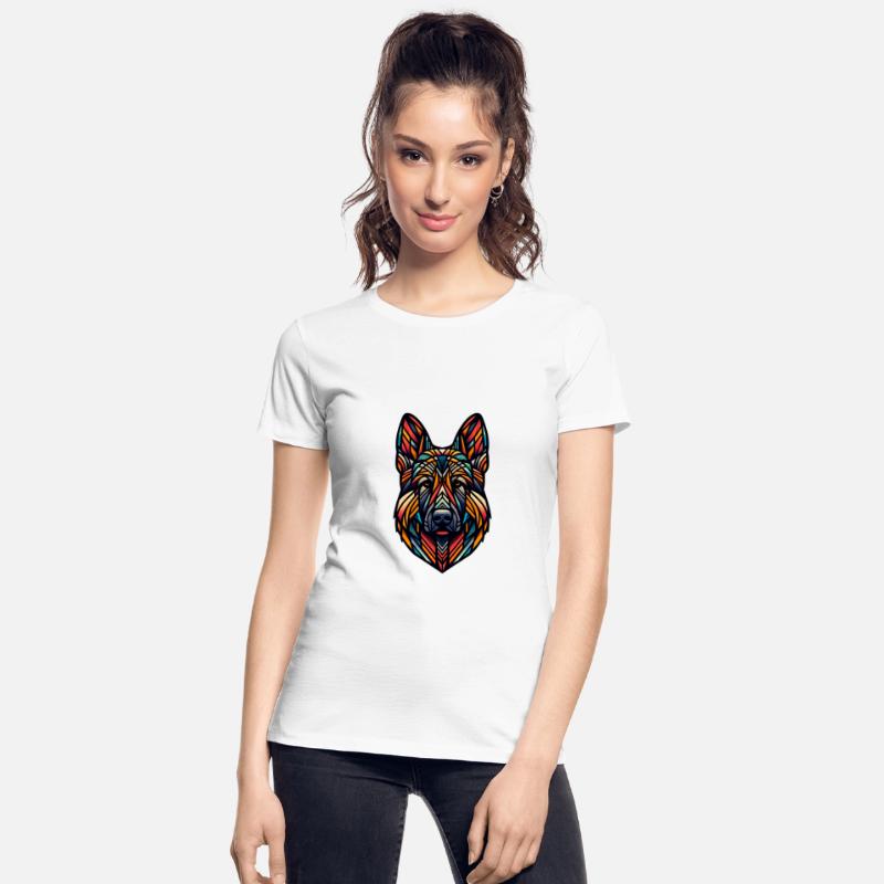 Tribal Fusion German Shepherd Portrait