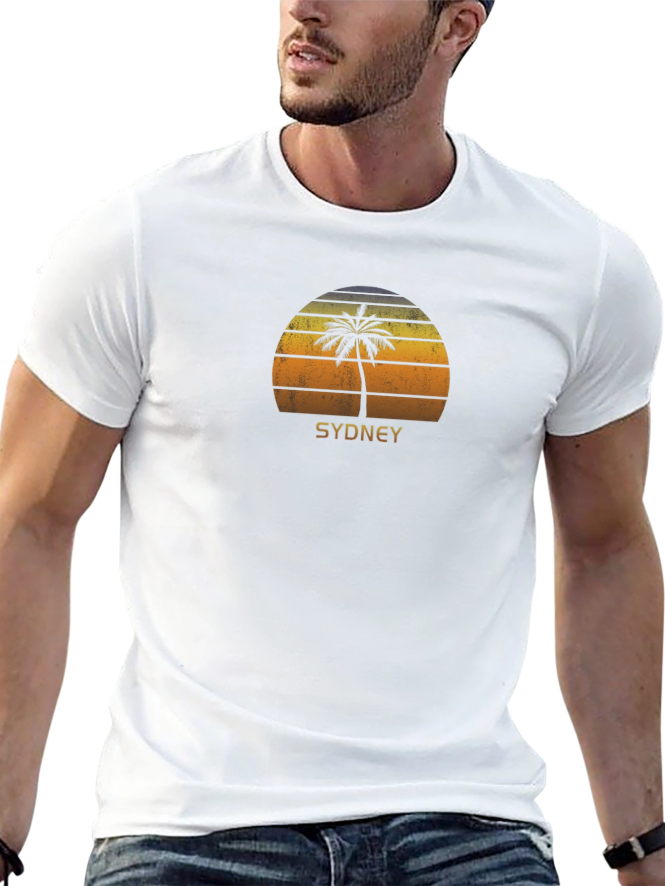 Sydney Sunset Palm Tree Graphic T-Shirt