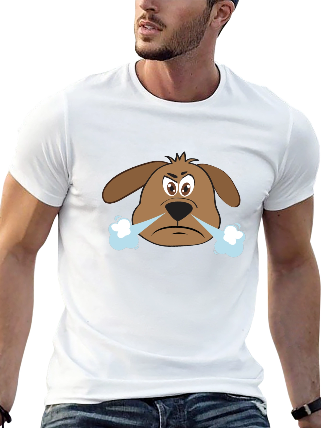 Angry Dog Graphic Tee - Black Cotton T-Shirt