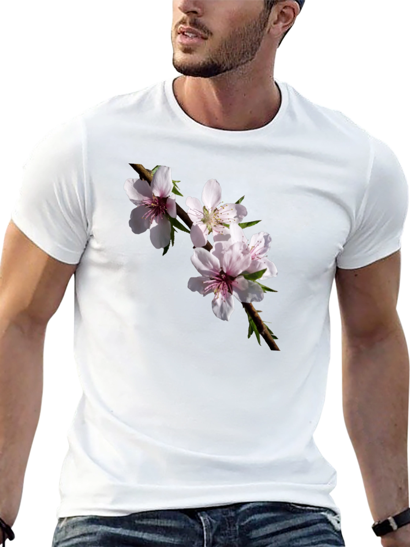 Floral Branch Black T-Shirt
