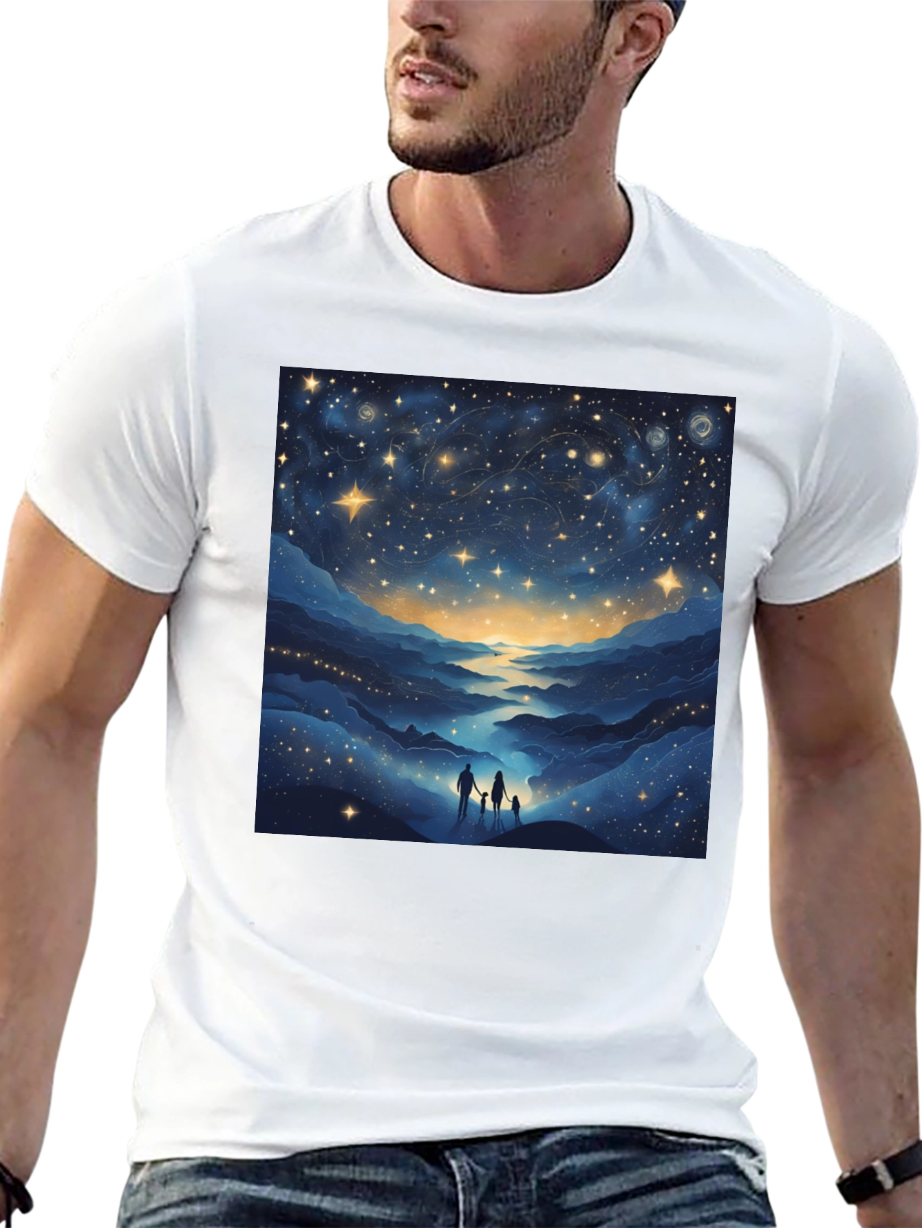 Starry Night Family Tee - Celestial Graphic T-Shirt