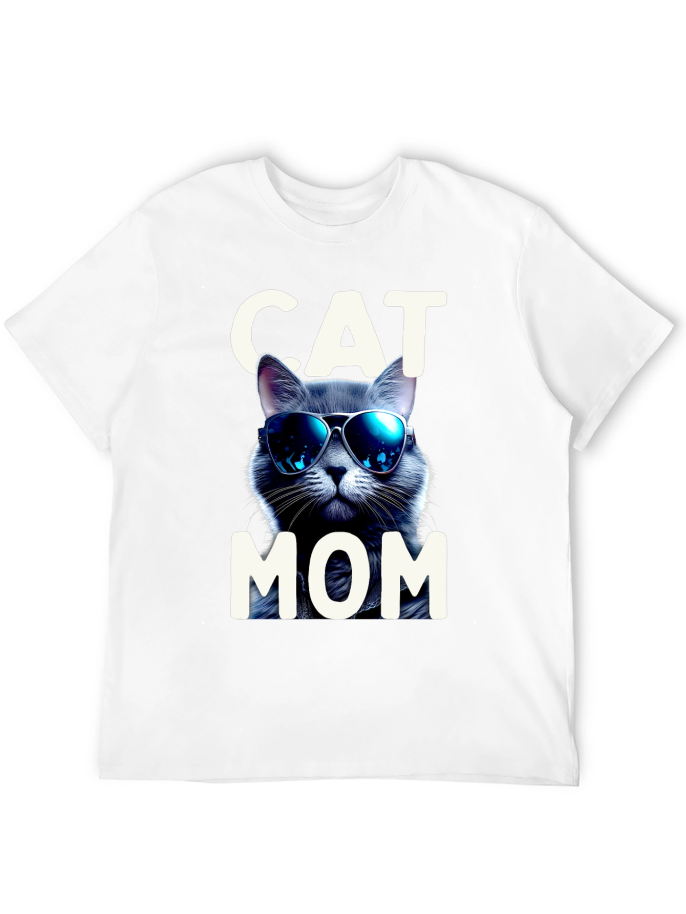 Cool Cat Mom Graphic Tee - Black