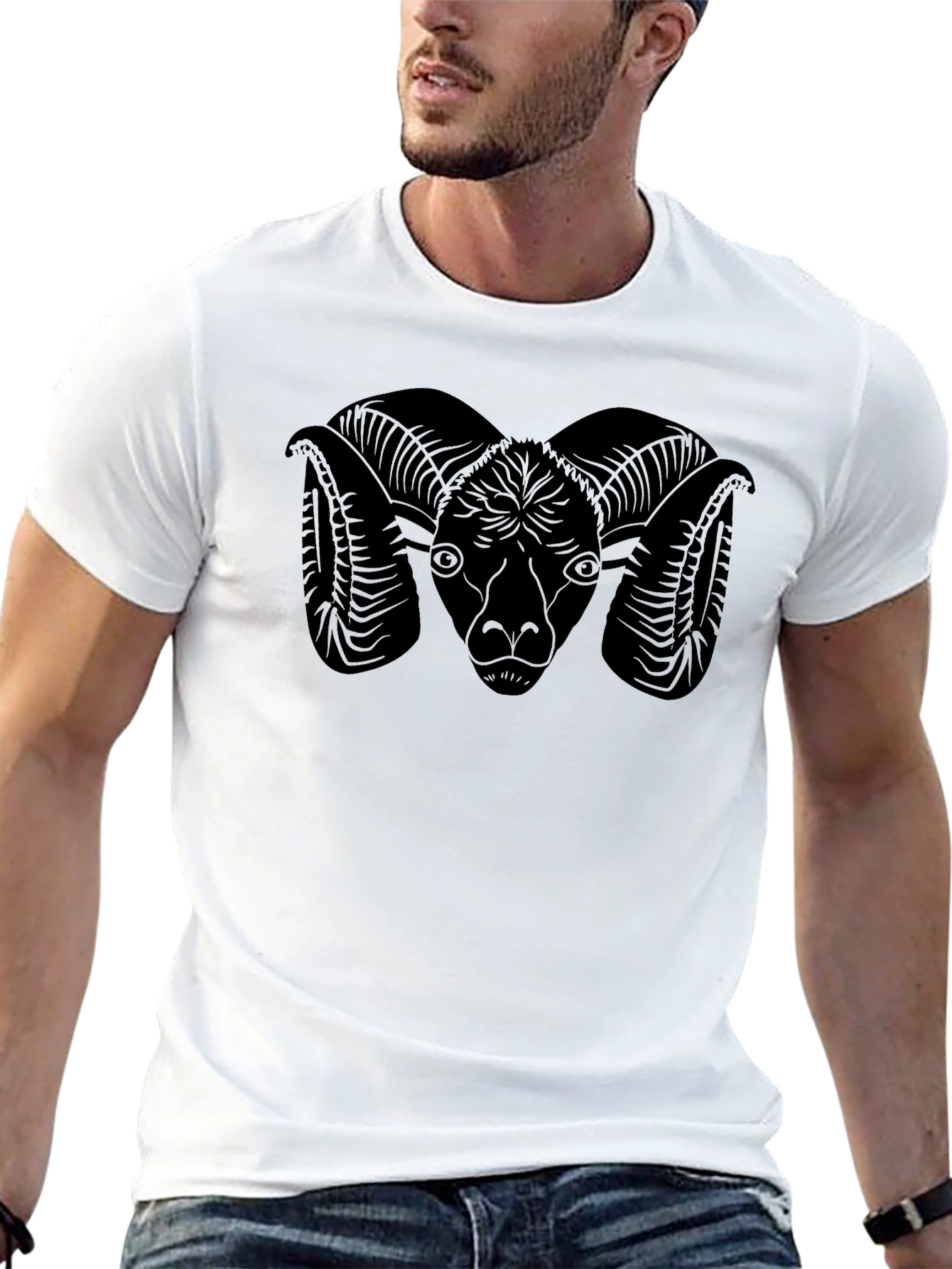 Black Ram Graphic Tee - Mens Casual Shirt