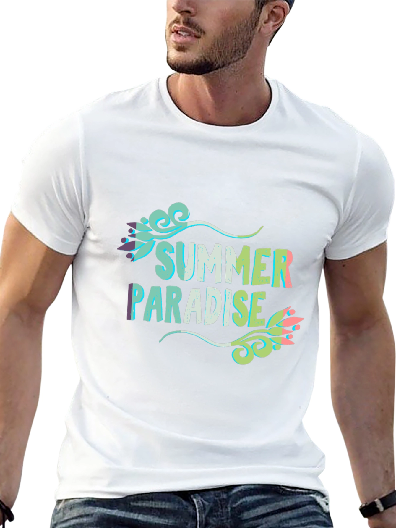 Summer Paradise Graphic Black T-Shirt