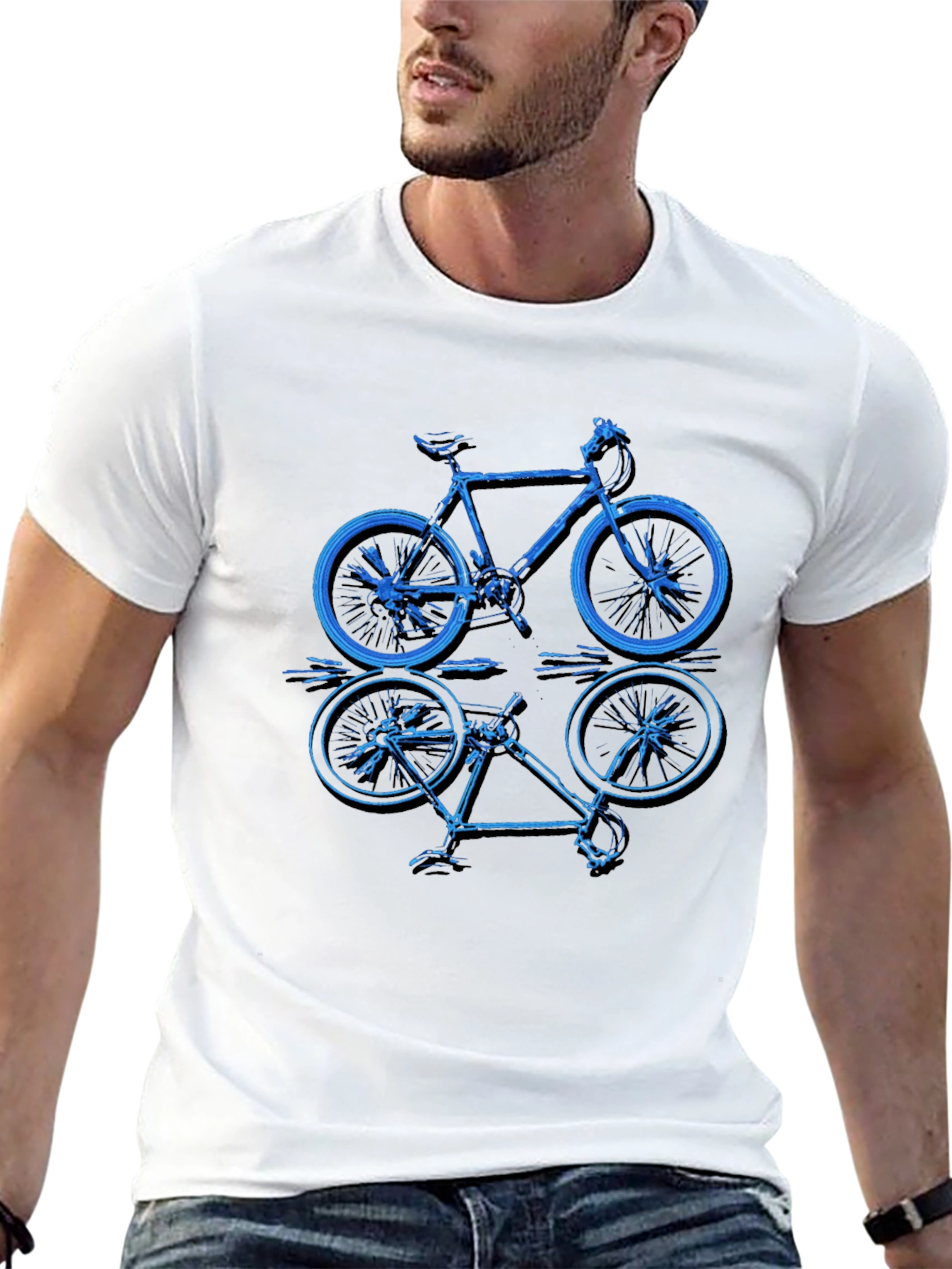 Bike Graphic T-Shirt - Black Cotton Blend Tee