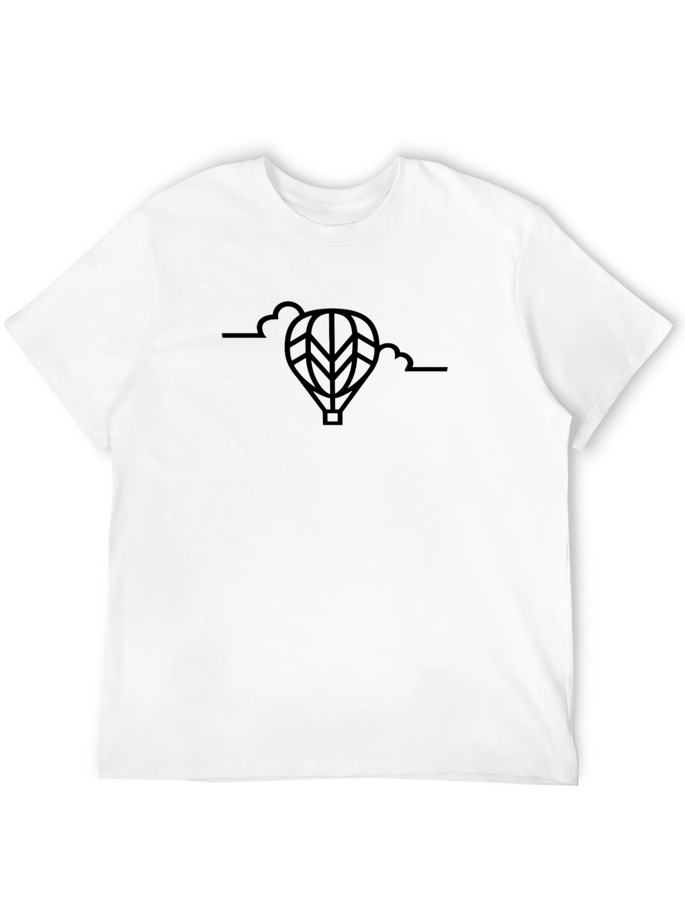Mens Black Hot Air Balloon Graphic Tee