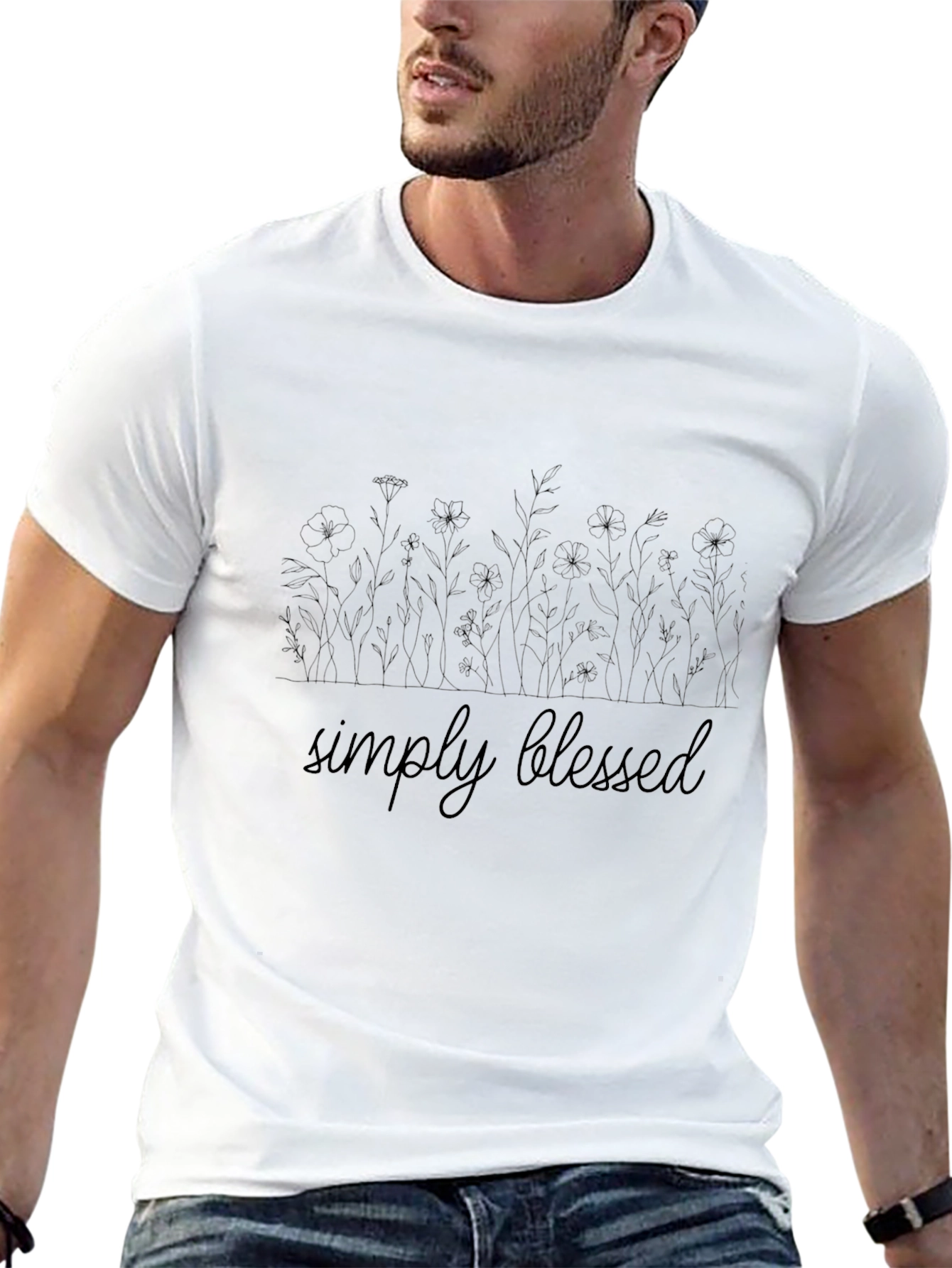 Simply Blessed Black Graphic T-Shirt