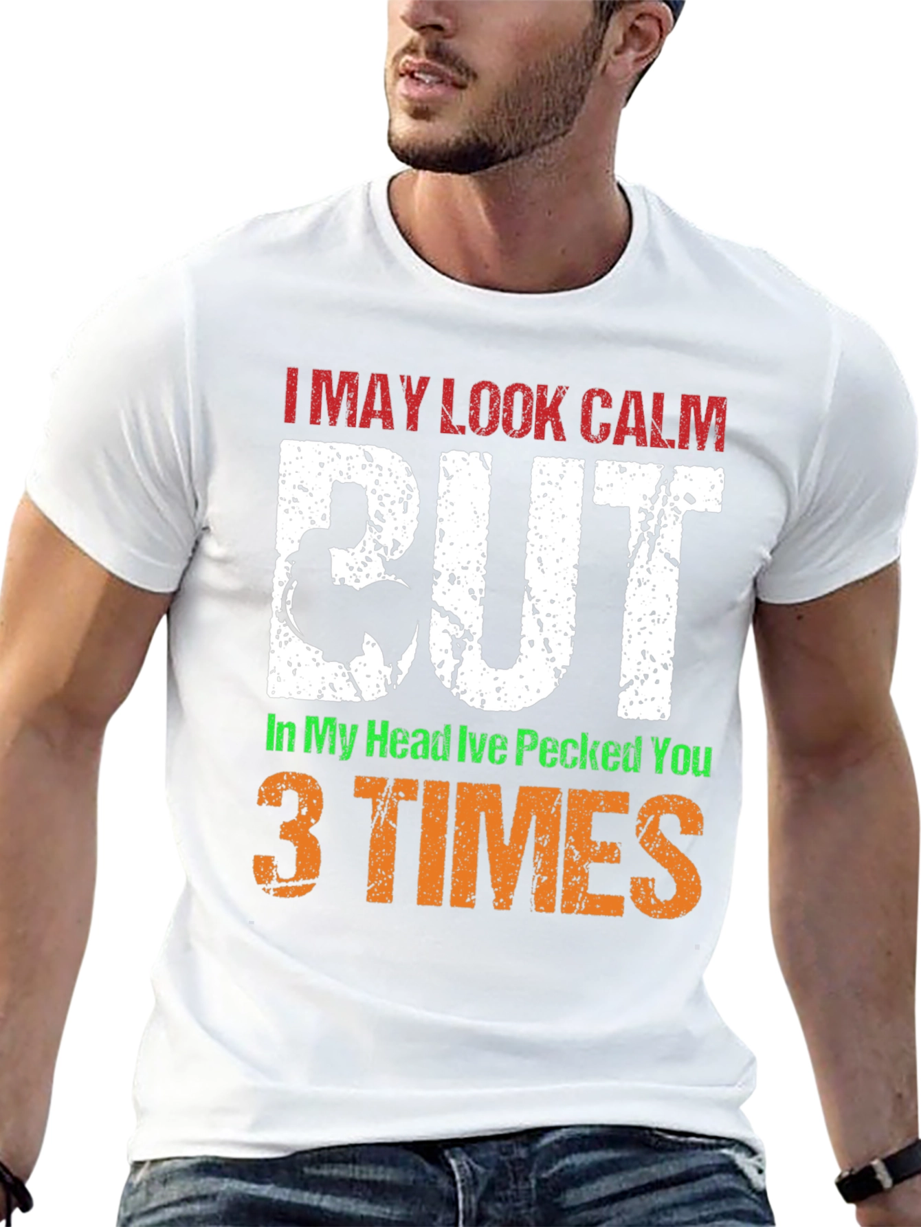 Calm Rooster Graphic Tee - Funny Novelty T-Shirt