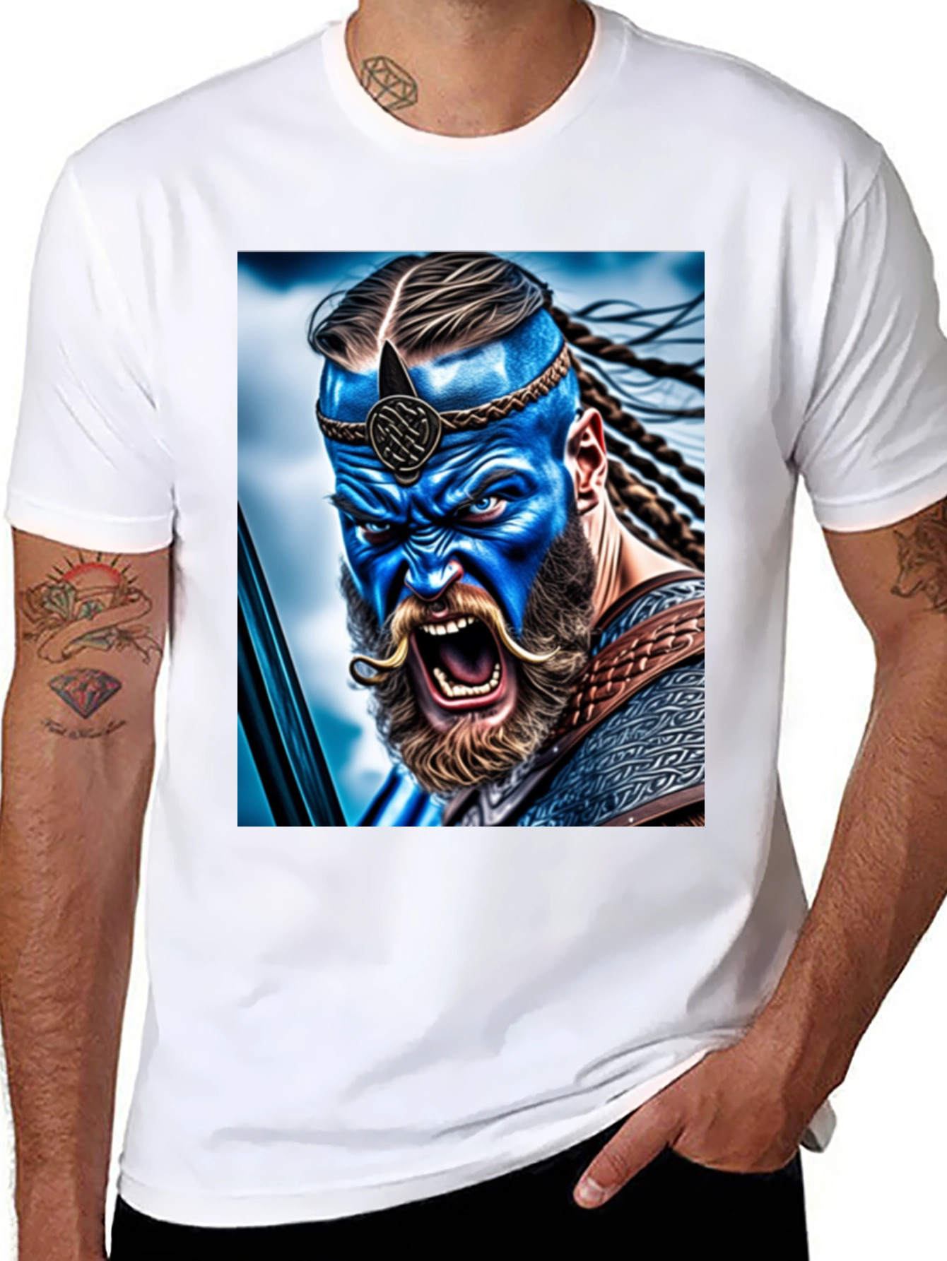 Warrior Viking Graphic Tee - Black Cotton T-Shirt