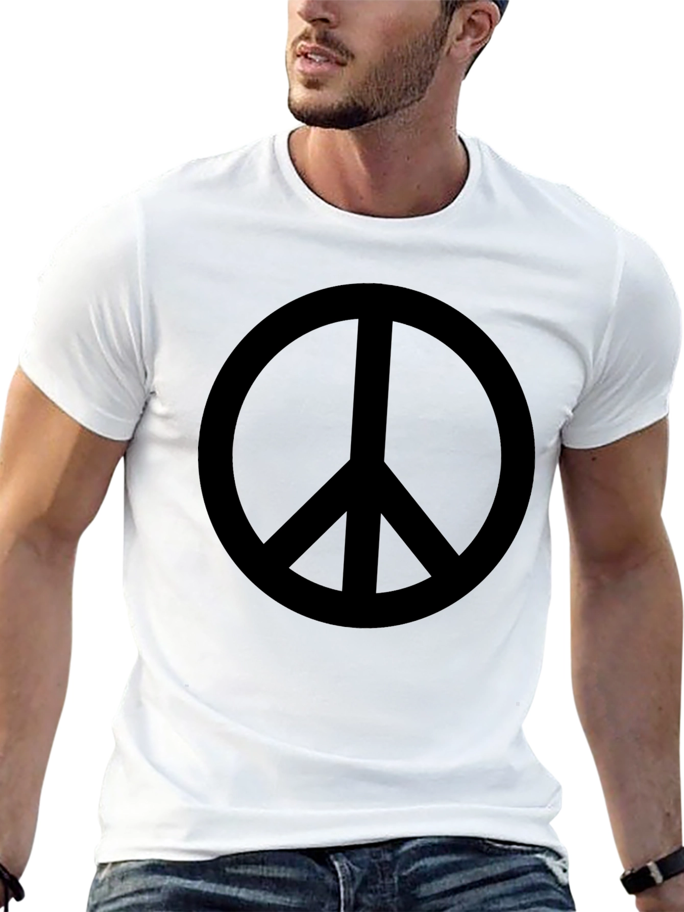 Peace Sign Black Graphic T-Shirt