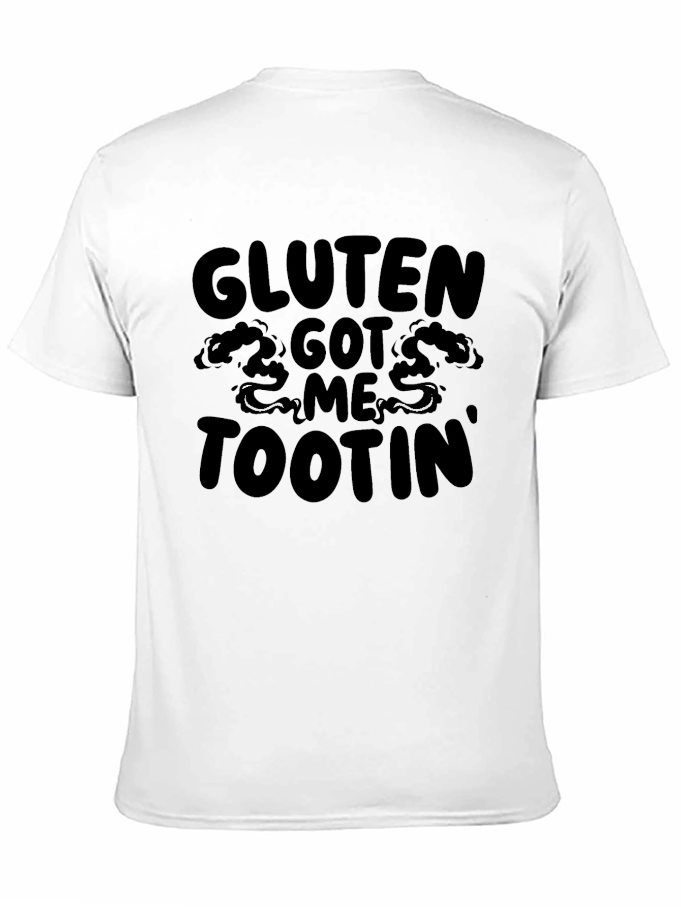 Gluten Got Me Tootin Black Graphic T-Shirt