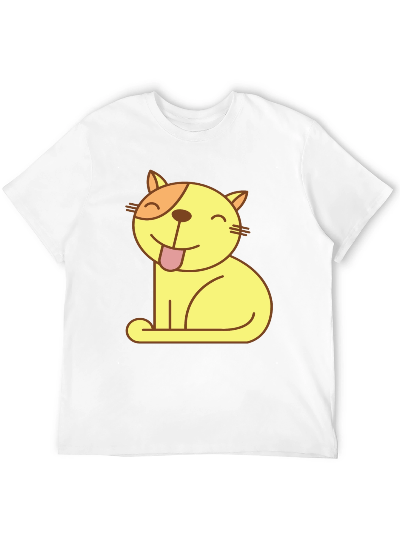 Cute Cartoon Cat Black T-Shirt