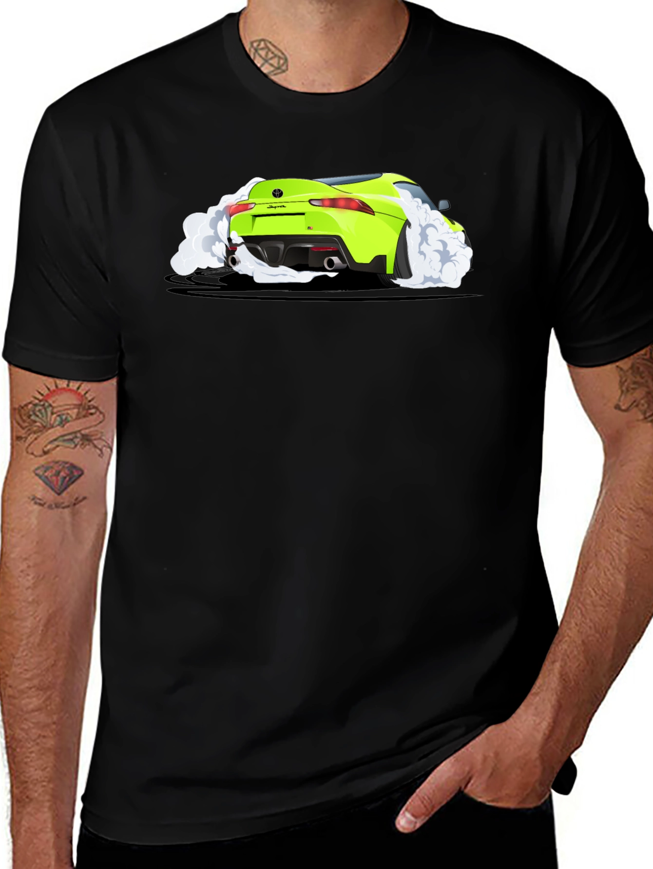 Supra Burnout Tee - Black Cotton Graphic T-Shirt