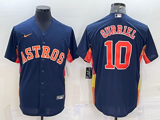 Men's Houston Astros Yuli Gurriel #10 Navy Alternate Replica Player Name Jerseys