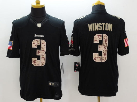 Men's Tampa Bay Buccaneers Jameis Winston #3 Black Authentic Game Jerseys