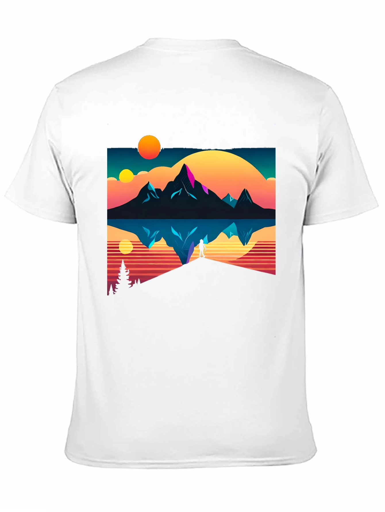 Retro Mountain Reflection Graphic Tee