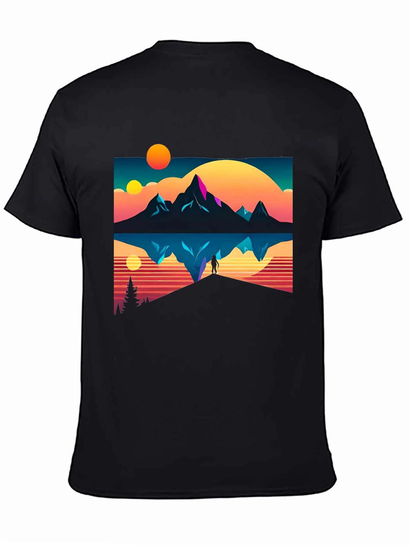 Retro Mountain Reflection Graphic Tee