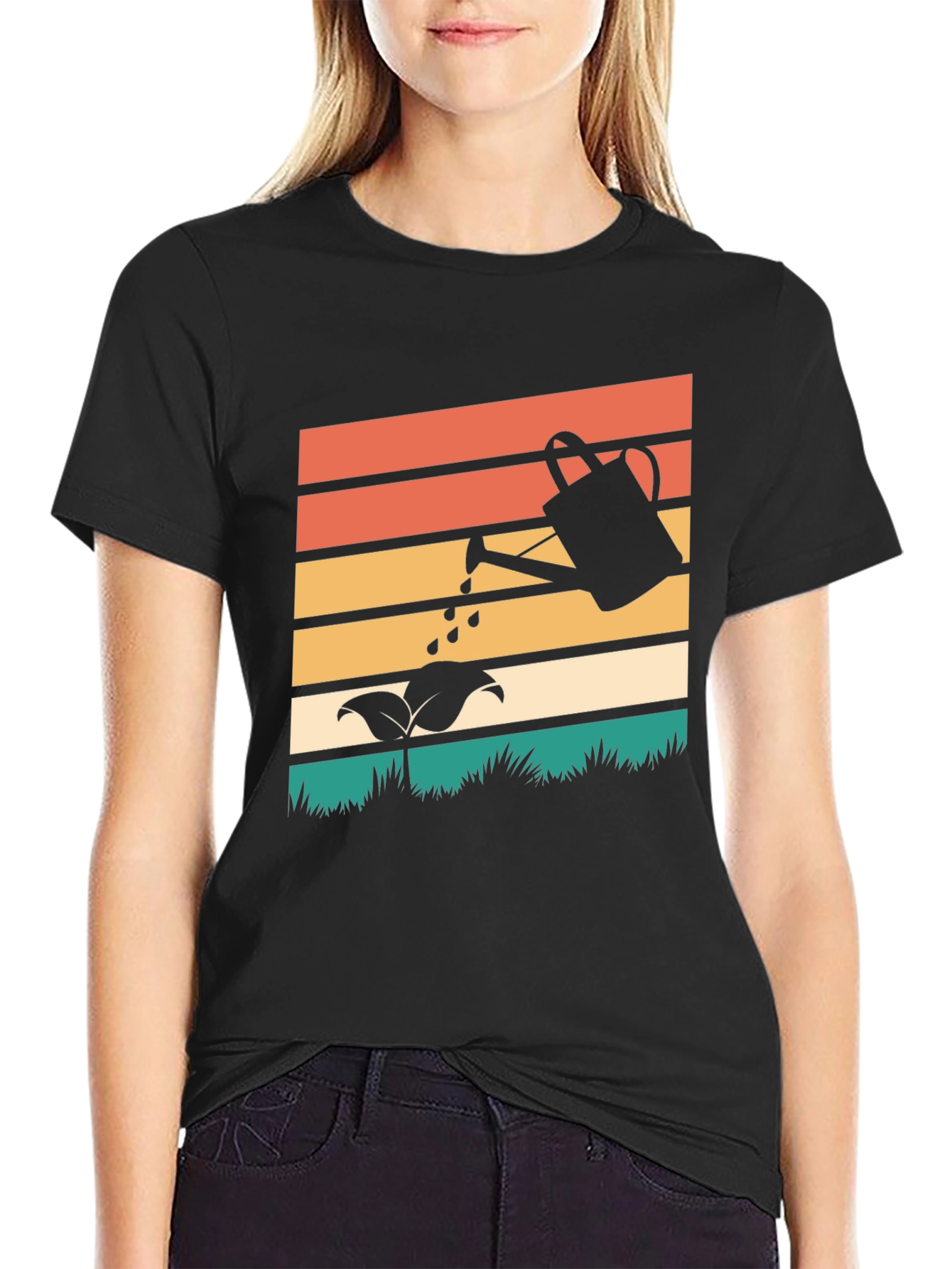 Retro Gardening T-Shirt - Plant Watering Design