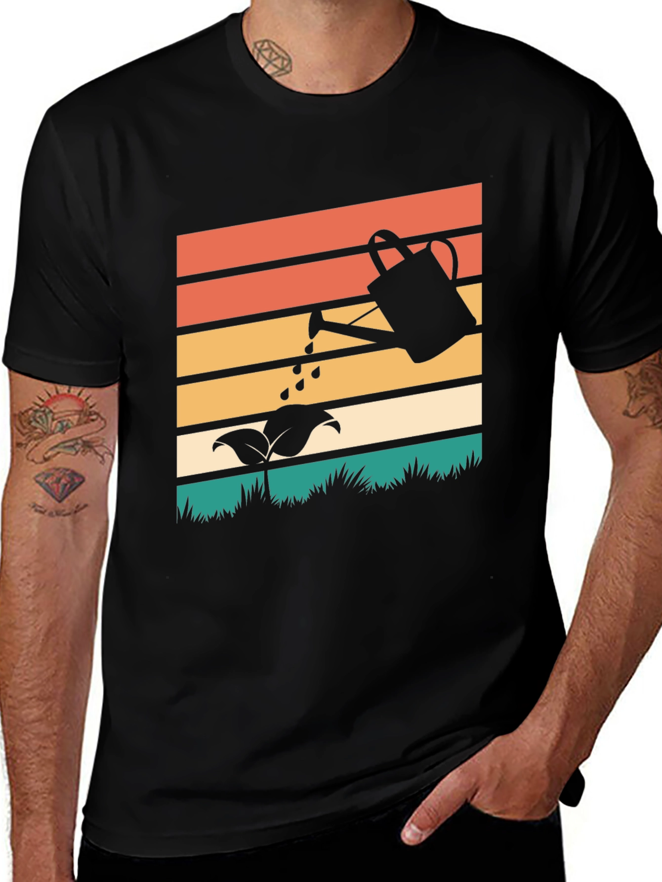 Retro Gardening T-Shirt - Plant Watering Design