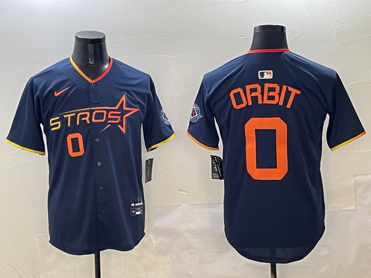 Men's Houston Astros Orbit #0 Navy 2025 City Connect Limited Player Jerseys