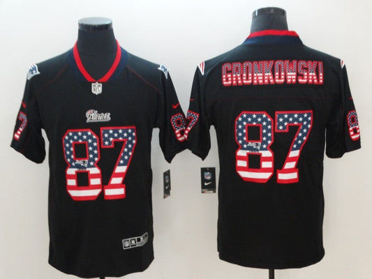 Men's New England Patriots Rob Gronkowski #87 Black Player Game Jerseys