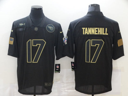 Men's Tennessee Titans Ryan Tannehill #17 Black Game Jerseys