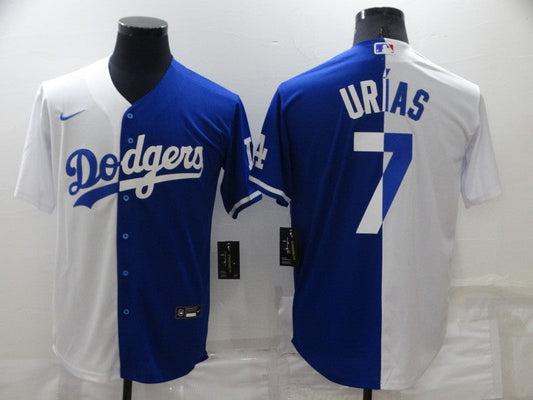 Men's Los Angeles Dodgers Julio Urias #7 White/Blue Replica Baseball Jerseys