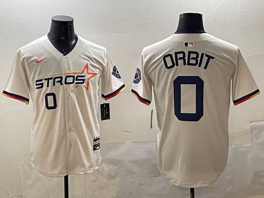 Men's Houston Astros Orbit #0 Cream 2025 City Connect Limited Player Jerseys