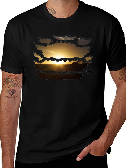 Sunset Graphic Print Mens T-Shirt