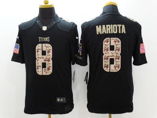 Men's Tennessee Titans Marcus Mariota #8 Black Authentic Game Jerseys