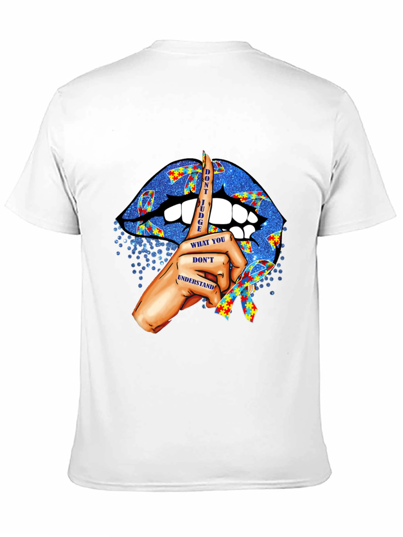Autism Awareness Lips T-Shirt - Dont Judge
