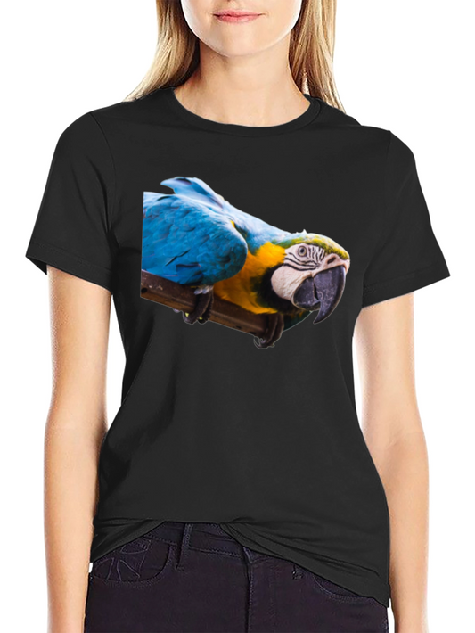 Blue and Gold Macaw Graphic Tee - Stylish Bird Lover Shirt