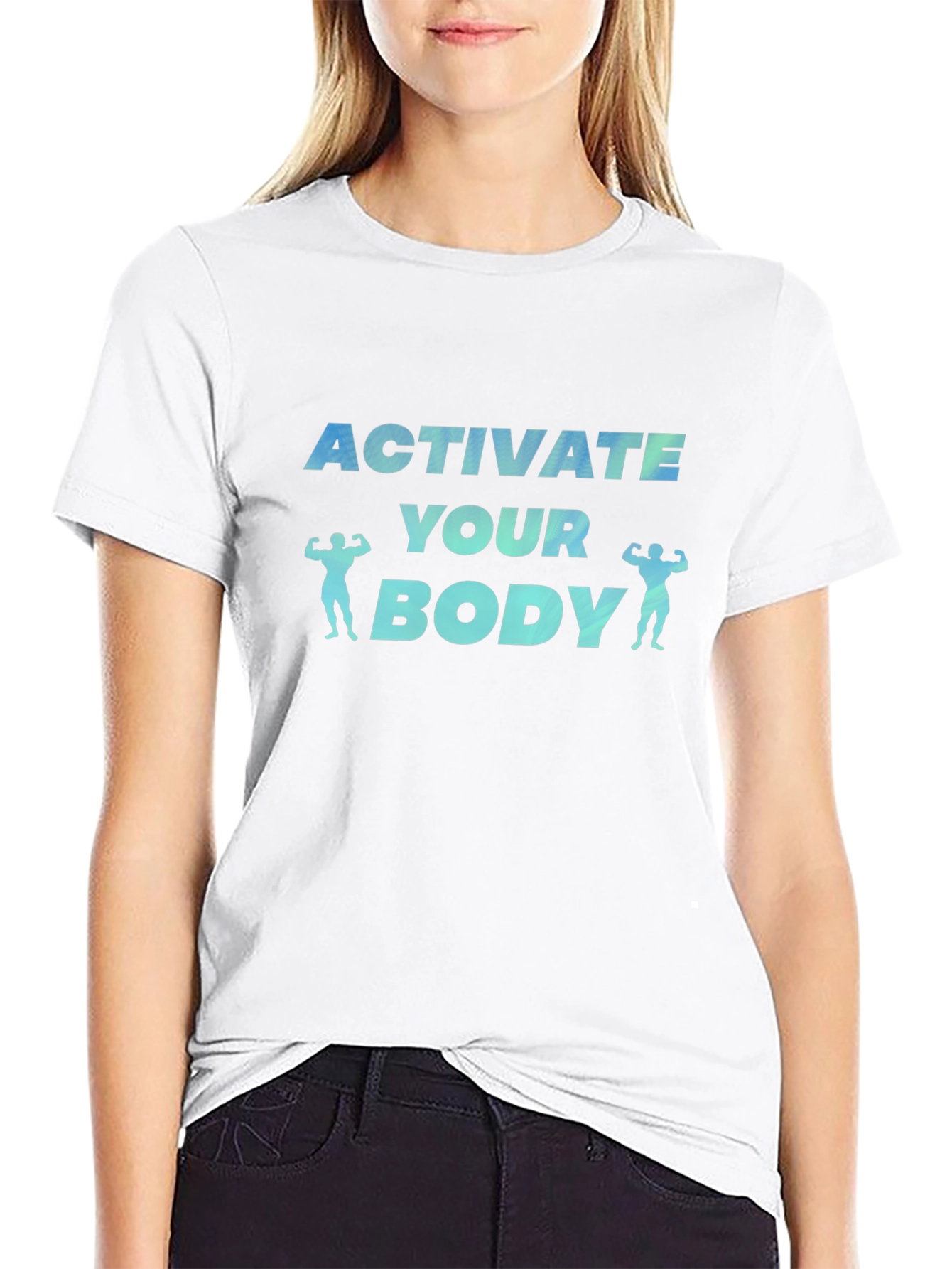 Activate Your Body Graphic Print Black T-Shirt