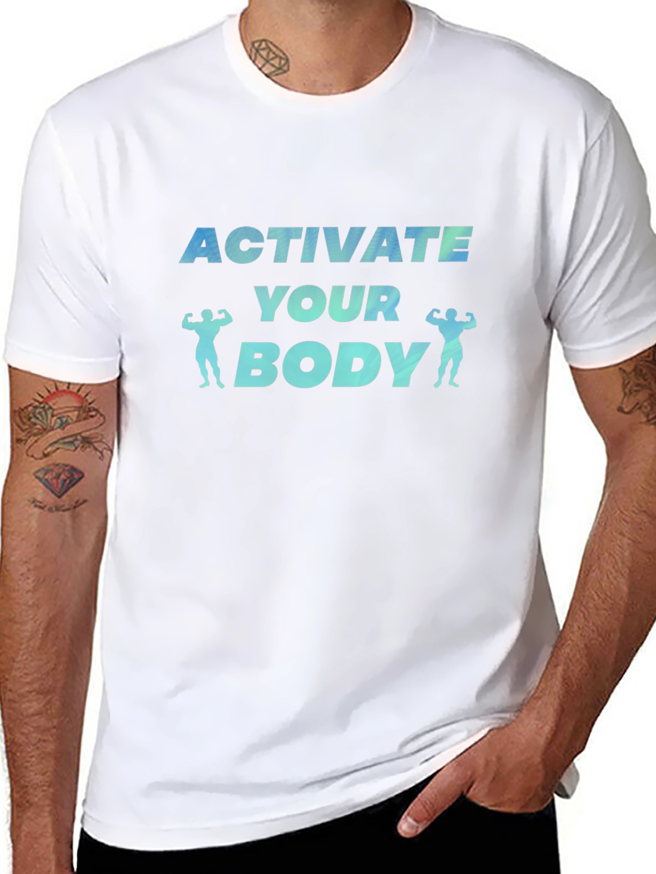 Activate Your Body Graphic Print Black T-Shirt
