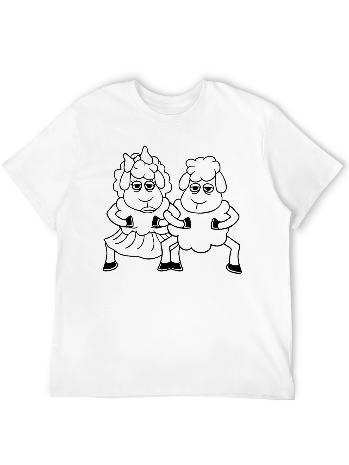 Funny Sheep T-Shirt - Cartoon Animal Graphic Tee