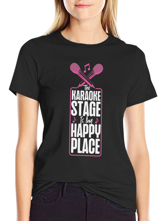 Karaoke Stage Happy Place Graphic T-Shirt