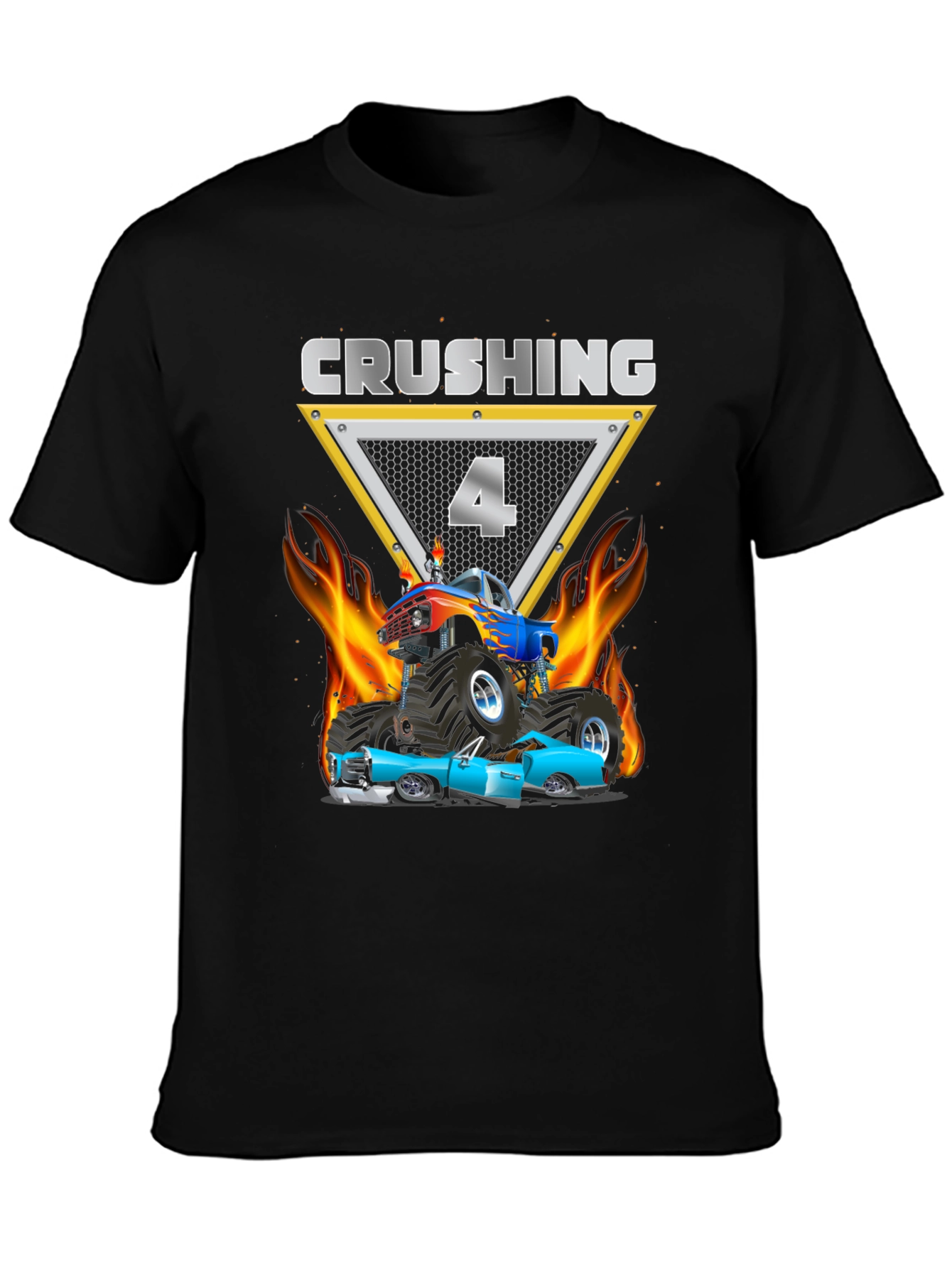 Crushing 4th Birthday Monster Truck T-Shirt