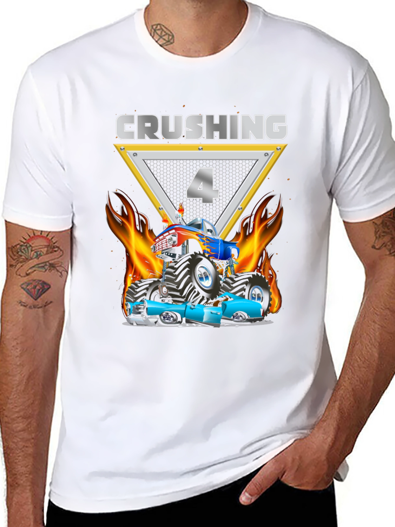 Crushing 4th Birthday Monster Truck T-Shirt