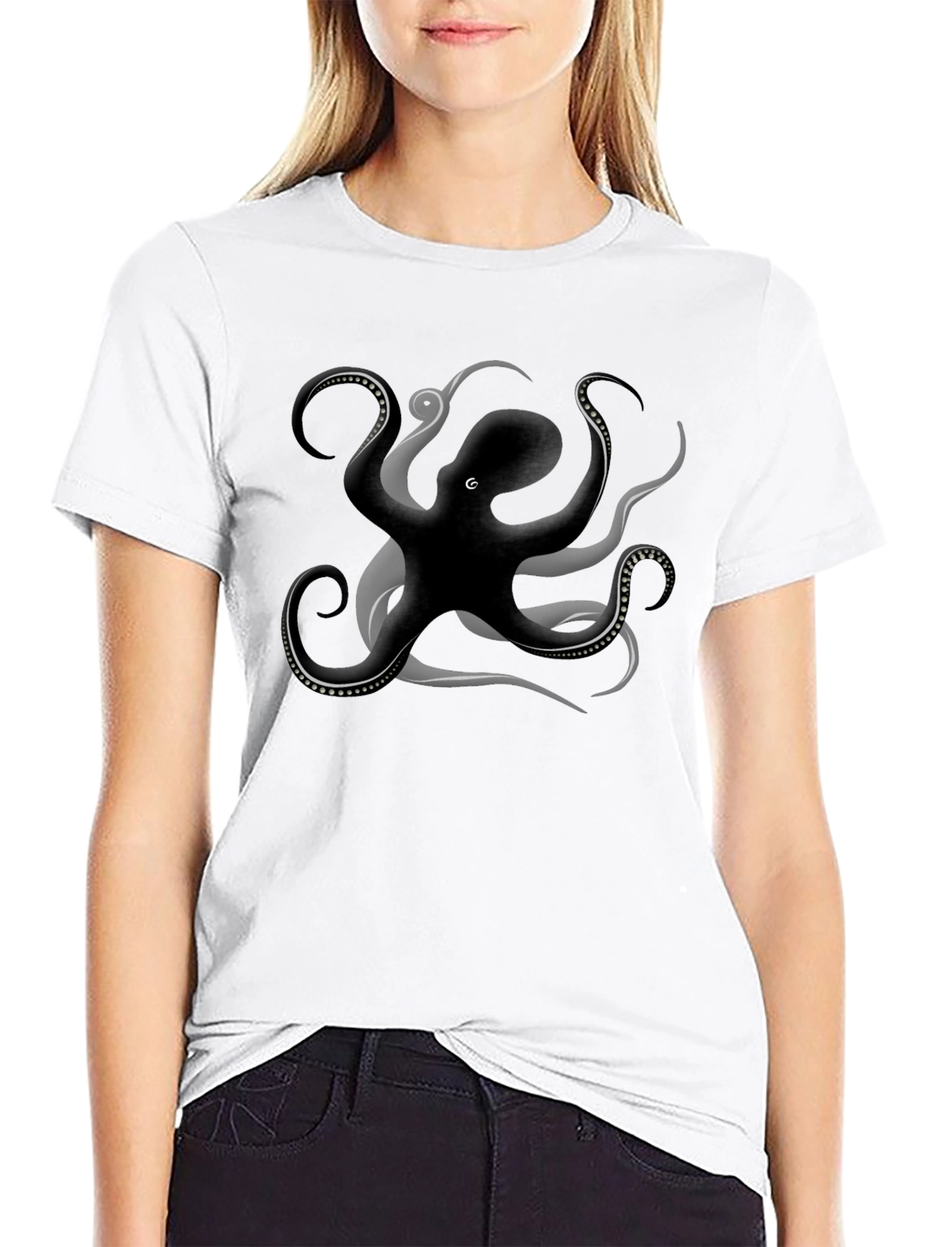 Octopus Graphic Tee - Stylish Mens Black T-Shirt