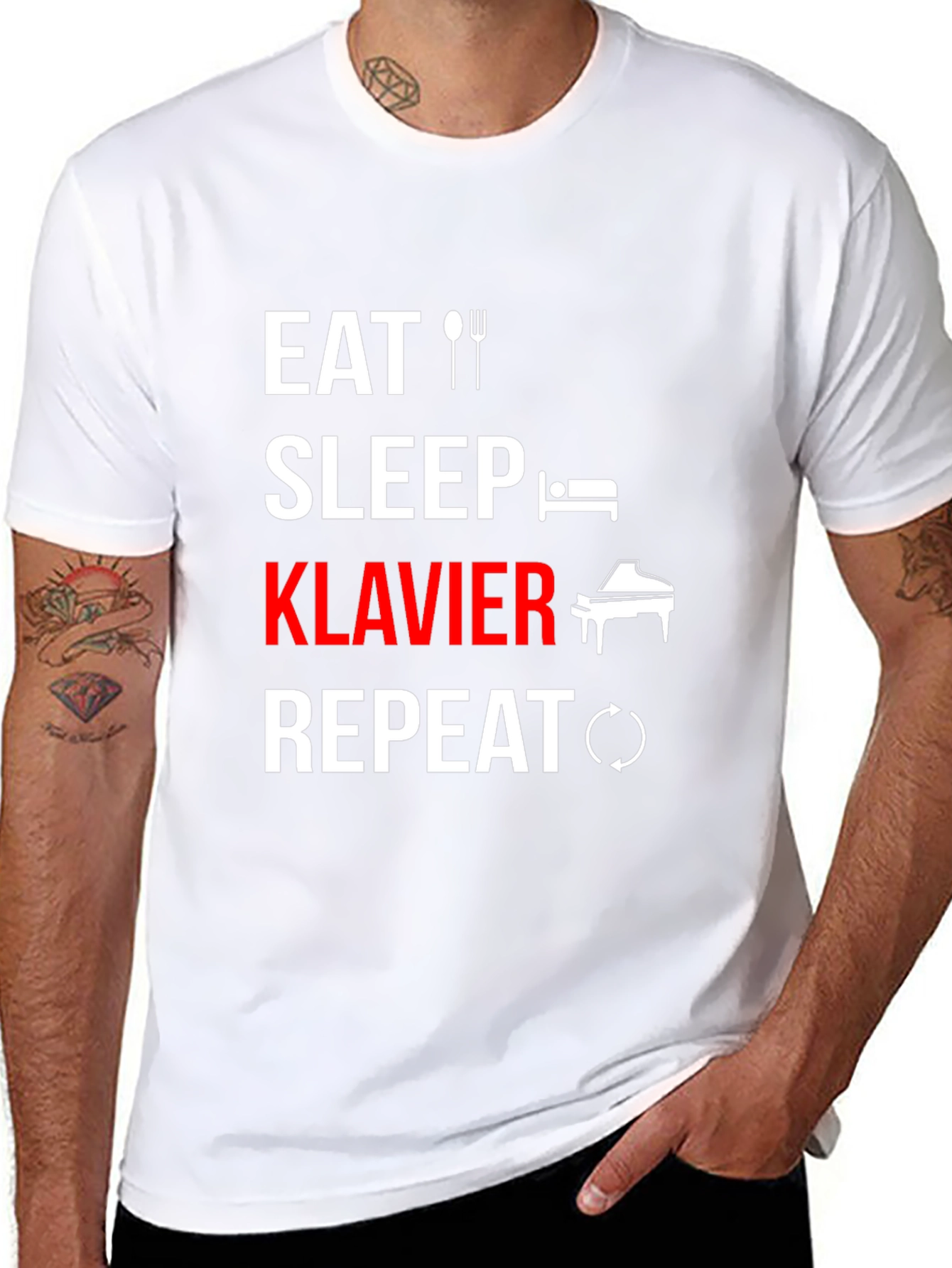 Eat Sleep Klavier Repeat - Musician T-Shirt