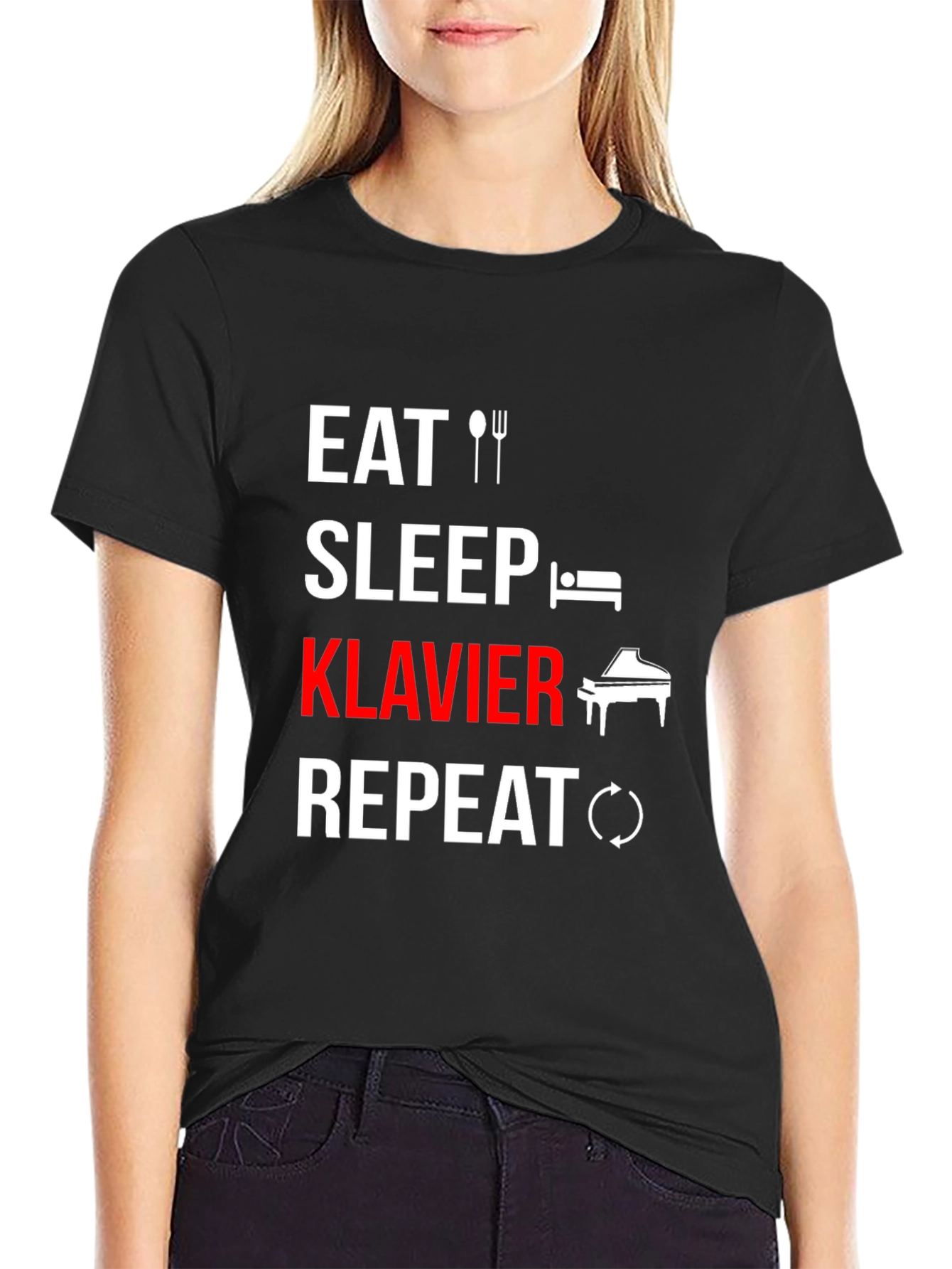 Eat Sleep Klavier Repeat - Musician T-Shirt