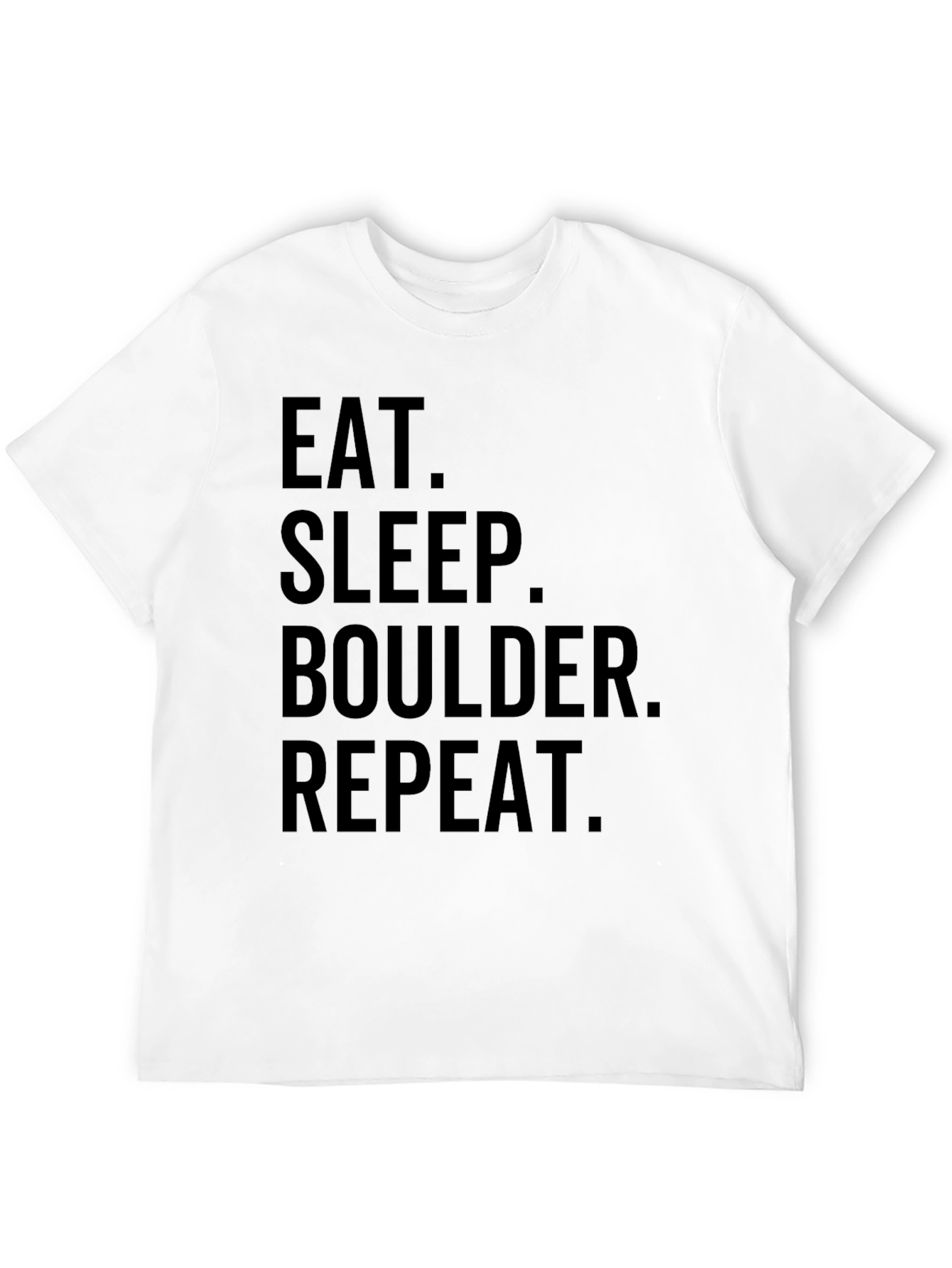 Eat Sleep Boulder Repeat Black Graphic T-Shirt