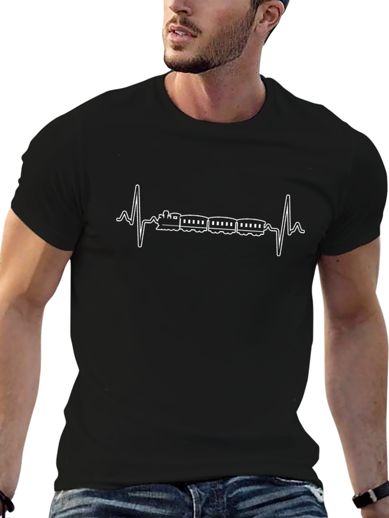 Train Heartbeat Black T-Shirt