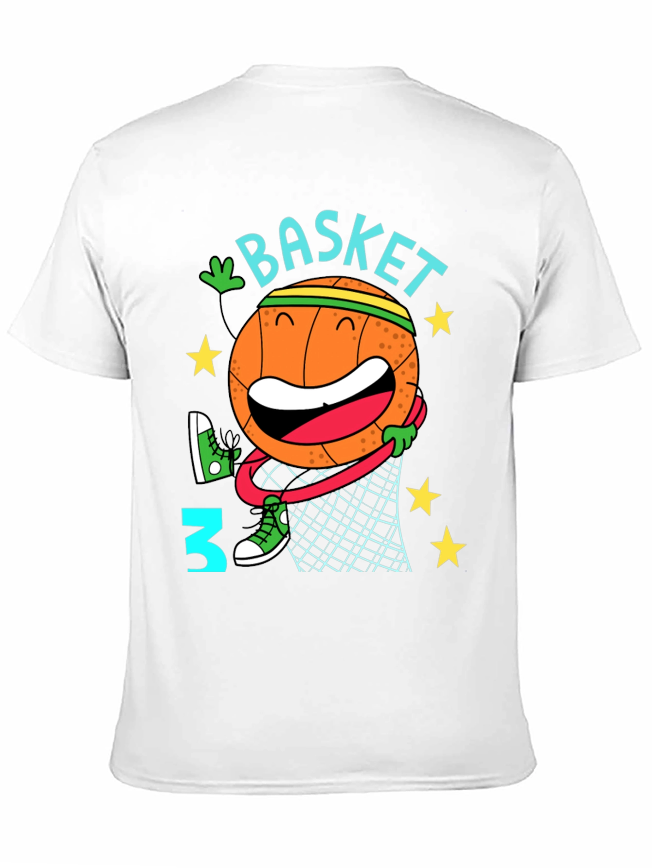 Basketball Cartoon Graphic T-Shirt