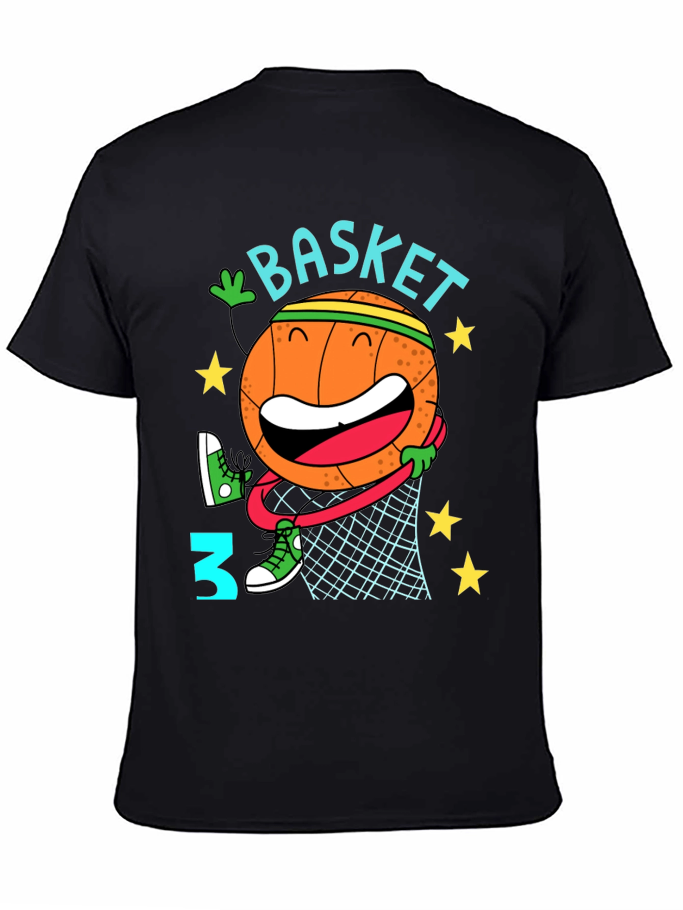 Basketball Cartoon Graphic T-Shirt