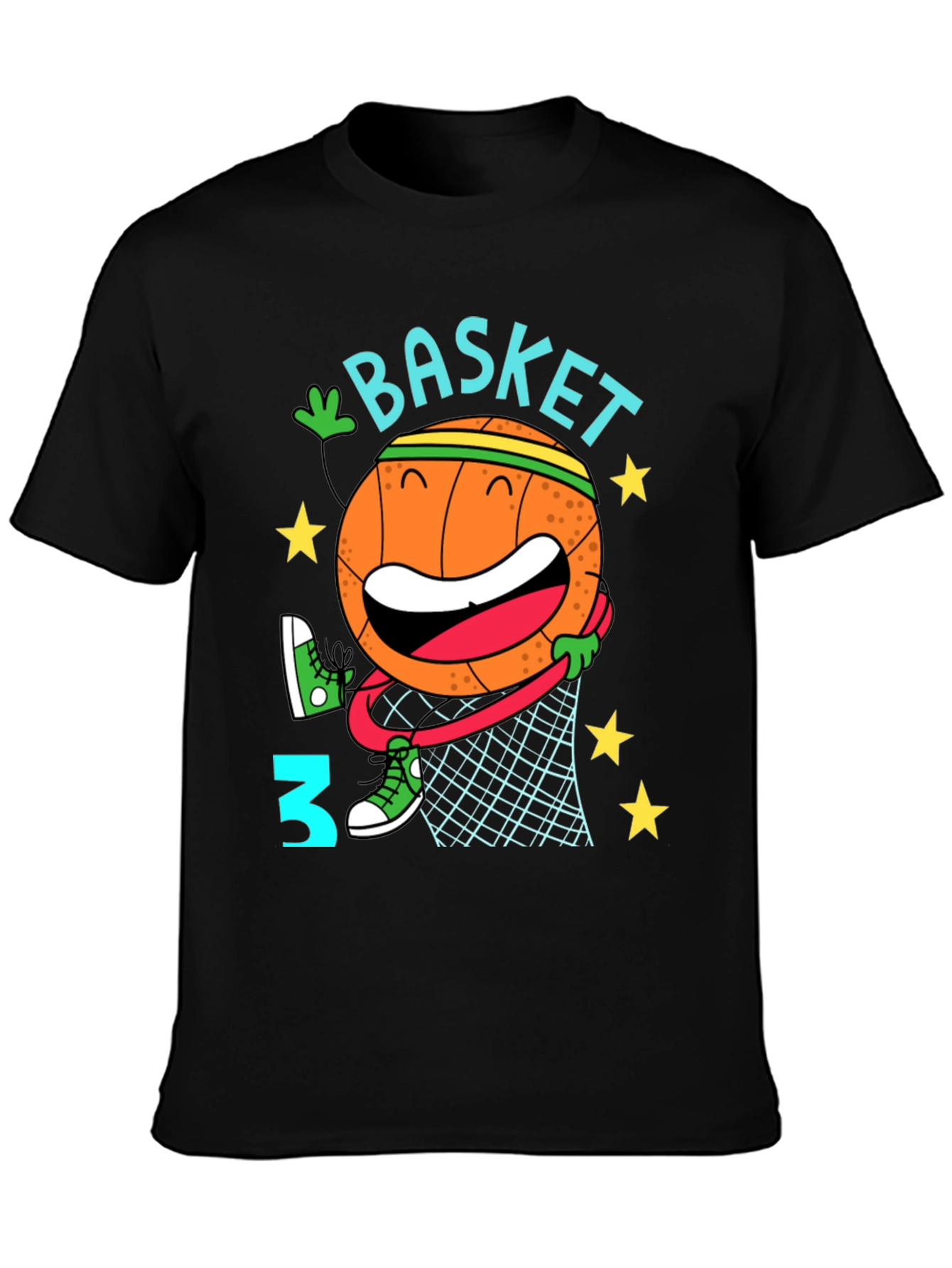 Basketball Cartoon Graphic T-Shirt