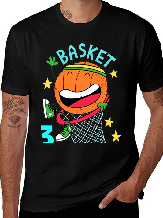 Basketball Cartoon Graphic T-Shirt