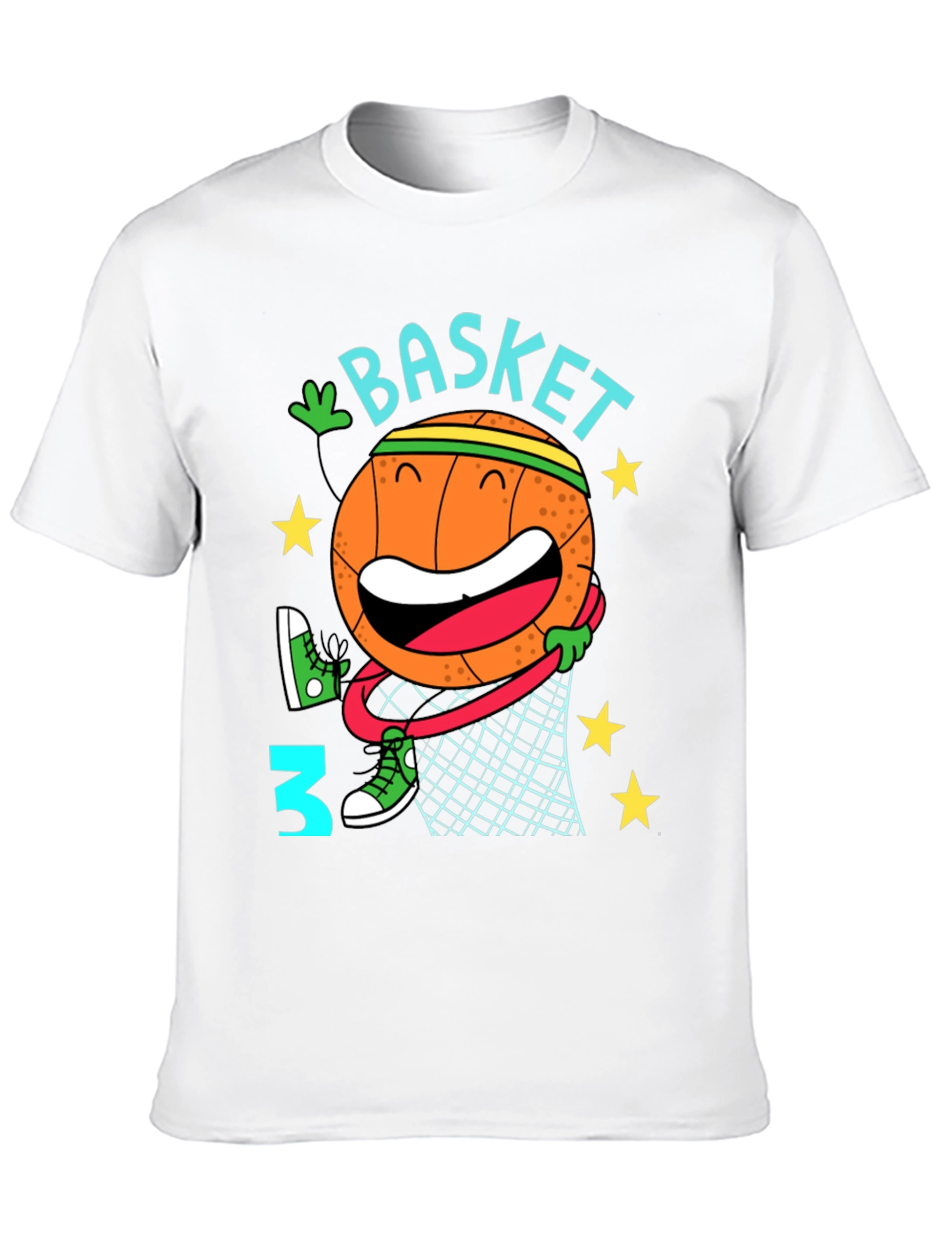 Basketball Cartoon Graphic T-Shirt