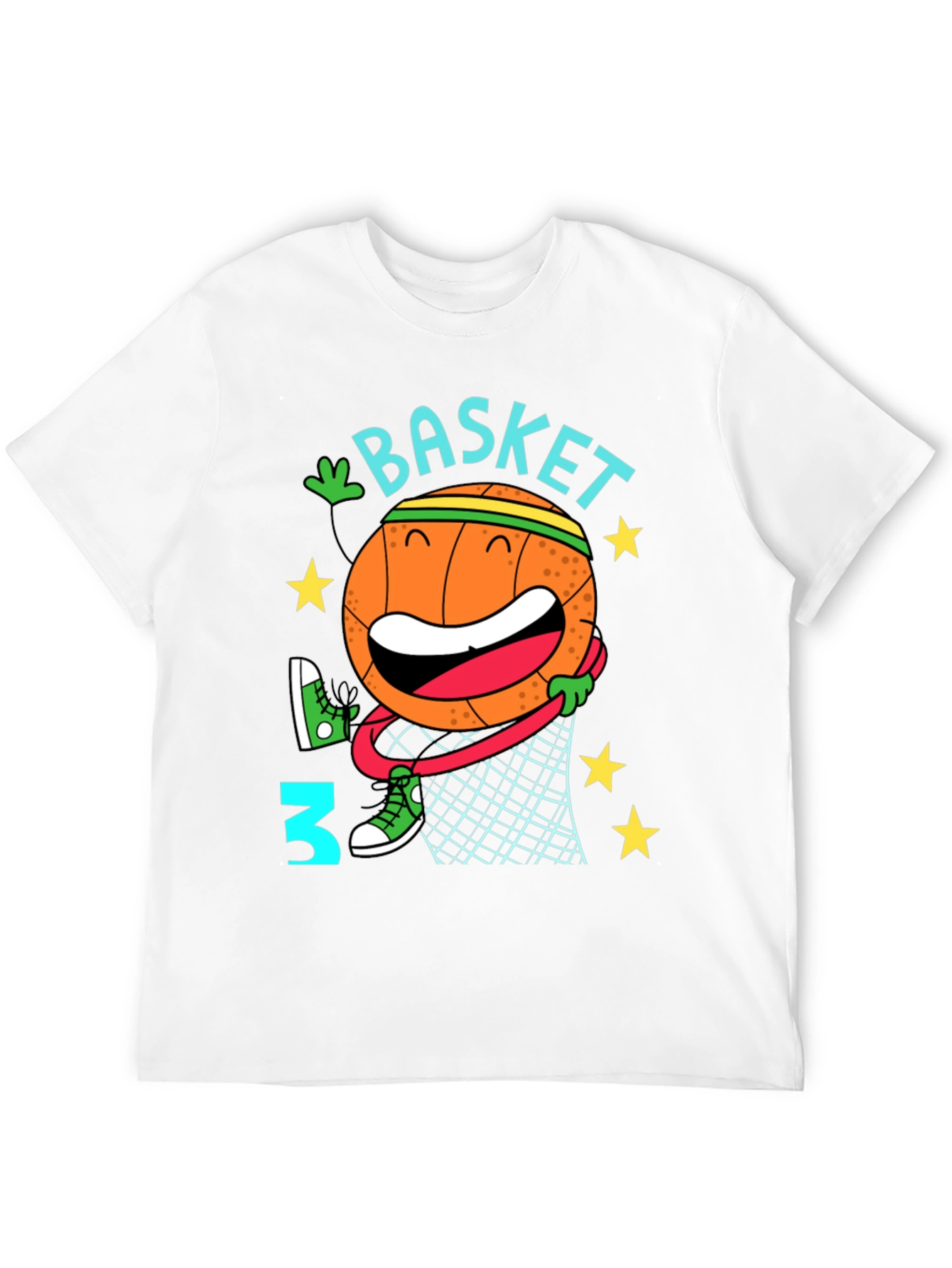 Basketball Cartoon Graphic T-Shirt