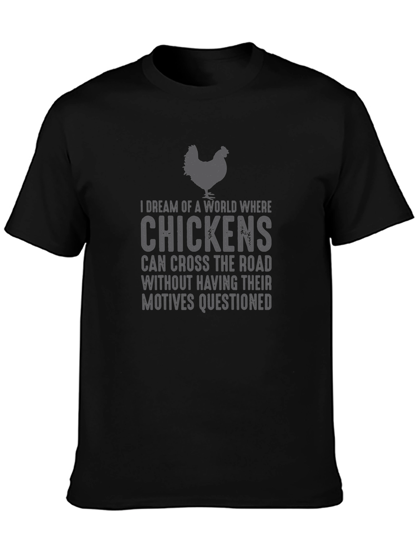 Chicken Road Crossing T-Shirt - Funny Graphic Tee